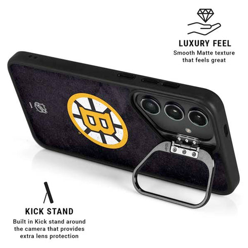 NHL Boston Bruins Distressed Galaxy S24 Plus Kickstand Case